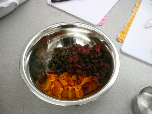 fruit cut up for granola bars
