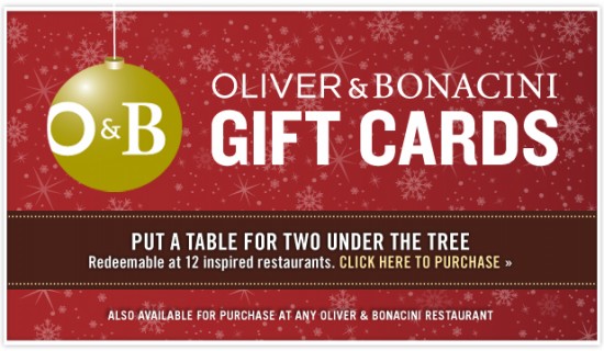 Oliver and Bonacini gift certificate