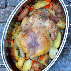 Dorie Greenspan's M Jacques Armagnac chicken from Around my French Table