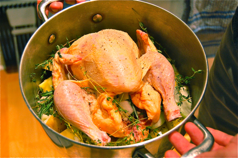 Dorie's chicken about to go in oven