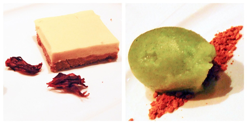 Mango mousse mint sorbet