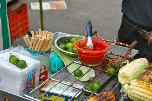 Corn of the cob condiments mexico City