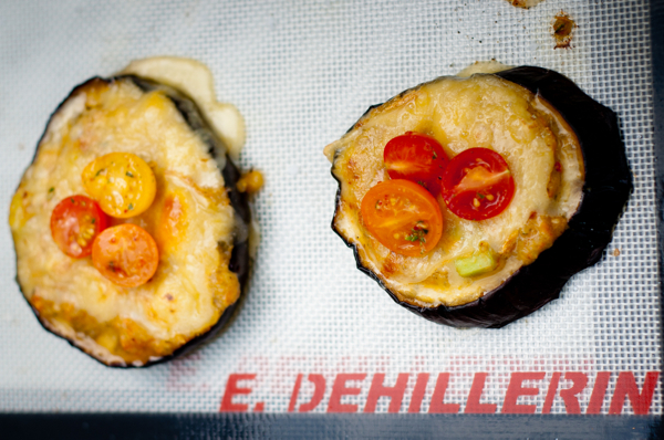 Dorie Greenspan Eggplant “tartine” with tomatoes, olives, and cucumbers
