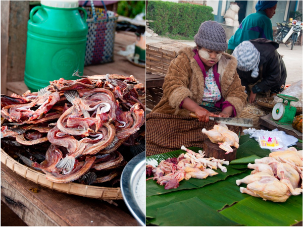 Fish and chicken Kalaw morning market Fish and chicken Kalaw morning market
