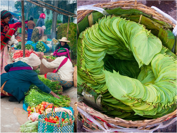 Veggies and betel leaves at Kalaw Market Veggies and betel leaves at Kalaw Market