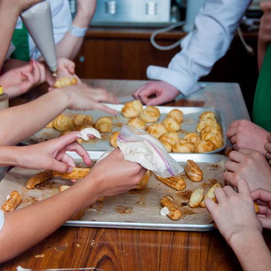 Baking with kids filling cream puffs by eat. live. travel. write.
