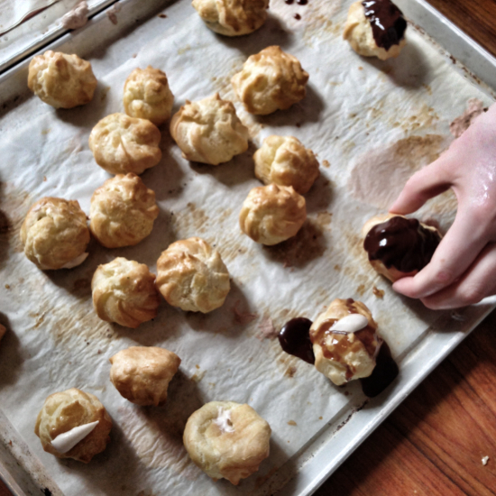 Baking cream puffs with kids by eat. live. travel write.