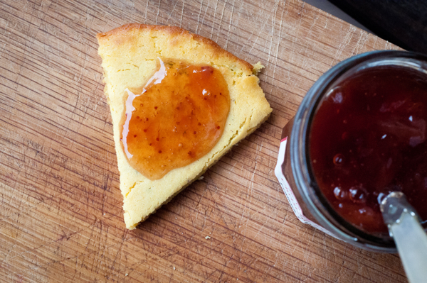 Socca with preserves by Dorie Greenspan on eatlivetravelwrite.com