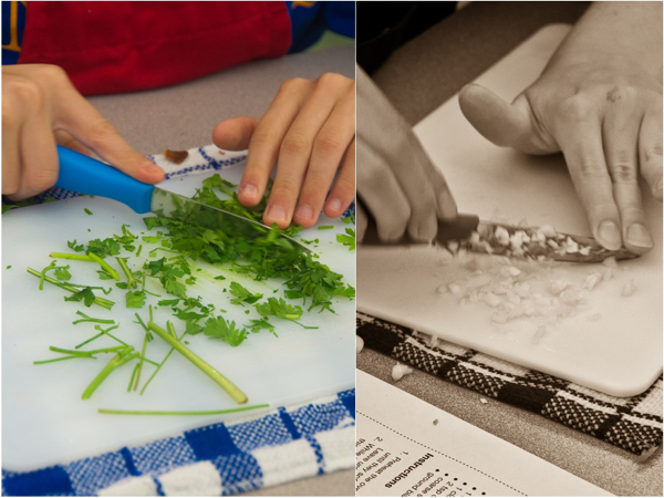 Chopping parsley and garlic on eatlivetravelwrite.com