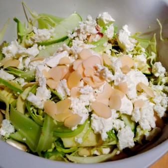 White salad with goat cheese and almonds on eatlivetravelwrite.com