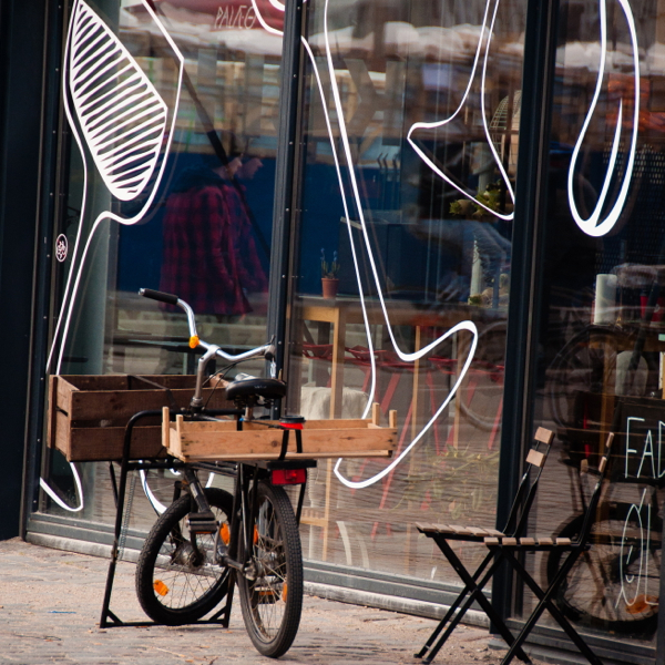 Bicycle and Torvehallerne Market Copenhagen