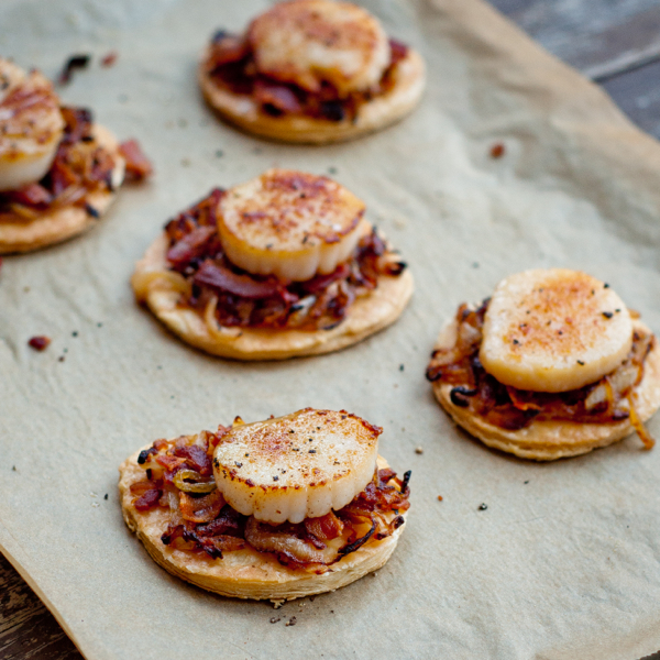 Scallop and Onion Tartes Fines for French Fridays with Dorie on eatlivetravelwrite.com