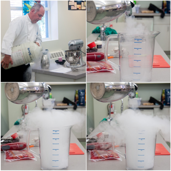 John Placko working with liquid nitrogen on eatlivetravelwrite.com