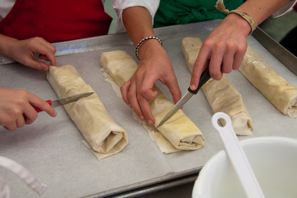 Kids scoring filo strudel on eatlivetravelwrite.com