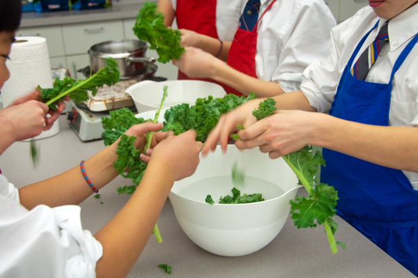 #52NewFoods kids working with kale on eatlivetravelwrite.com