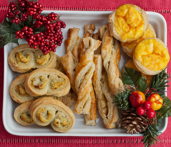 Puff pastry appetizers for the holidays on eatlivetravelwrite.com