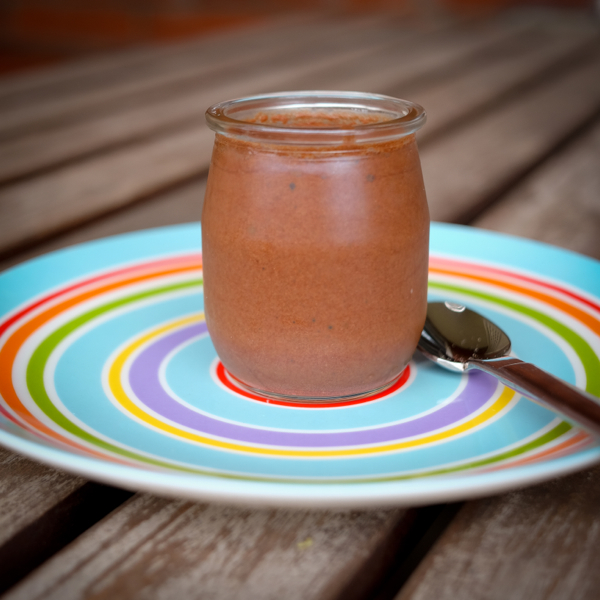 One jar of David Lebovotz salted butter caramel chocolate mousse on eatlivetravelwrite.com