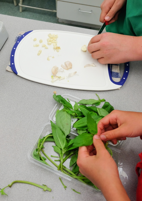Picking basil leaves on eatlivetravelwrite.com