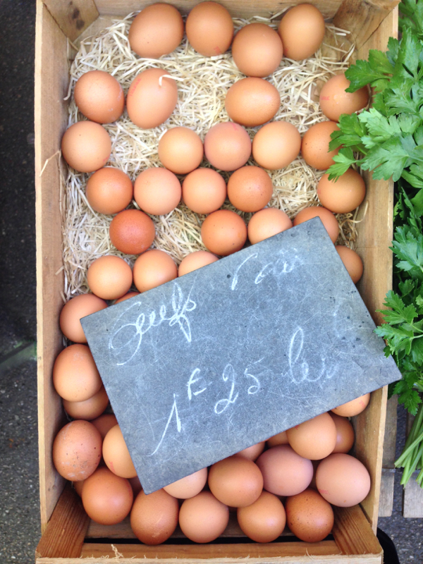 Eggs at a French market on eatlivetravelwrite.com