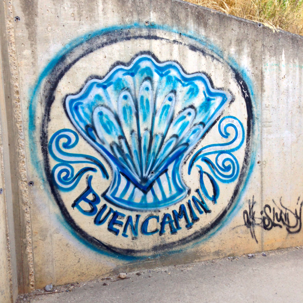 Buen Camino graffiti on the Camino on eatlivetravelwrite.com