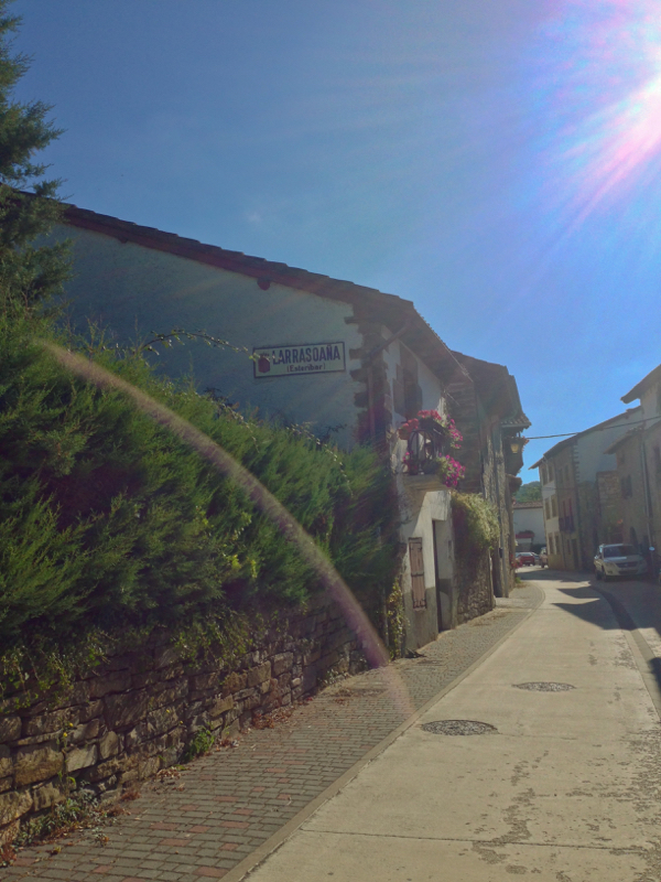 Rainbow in Larrasoana on the Camino de Santiago on eatlivetravelwrite.com
