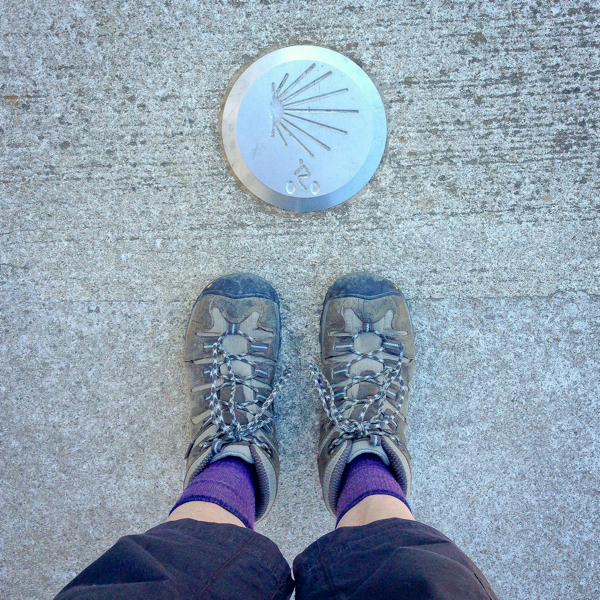 Camino waymarker for bikes on the Camino de Santiago on eatlivetravelwrite.com