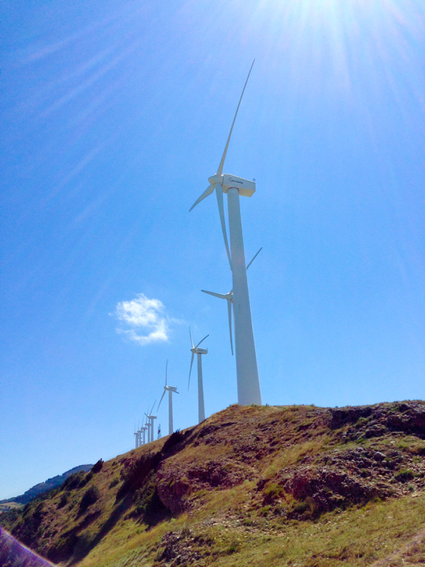 Wind turbines at Alto de Perdon walking the Camino de Santiago on eatlivetravelwrite.com