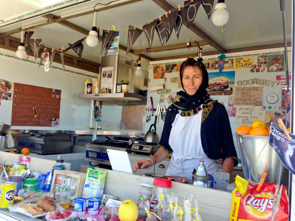 Food truck at Alto de Perdon walking the Camino de Santiago on eatlivetravelwrite.com
