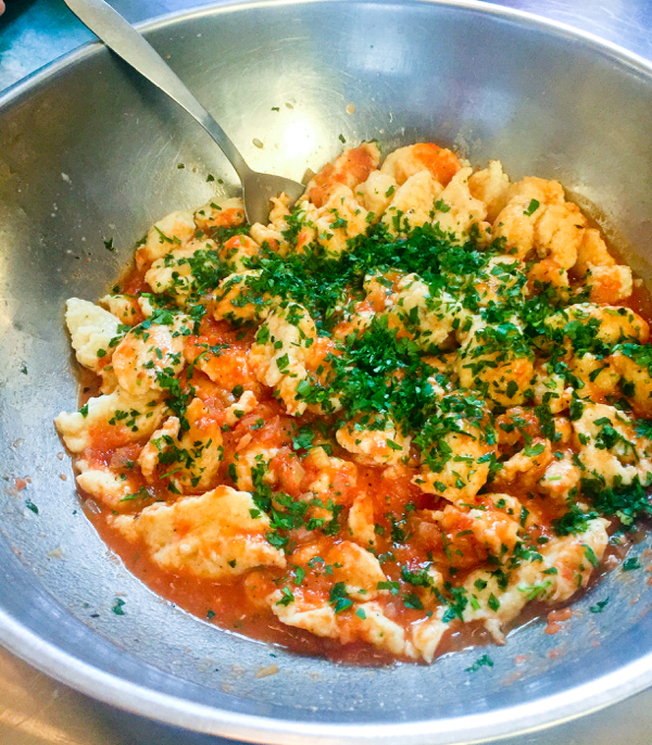 Ricotta gnocchi with tomato sauce at the Gallery Grill on eatlivetravelwrite.com