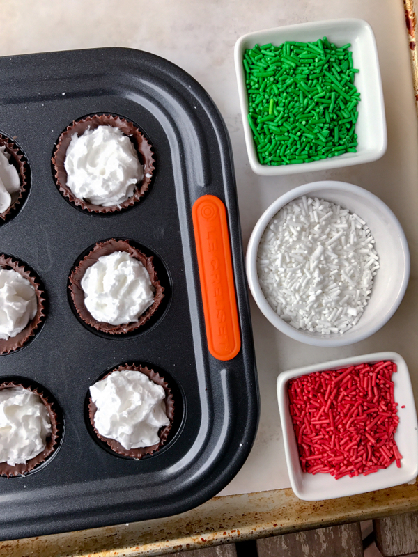 Gay Lea Real Coconut Whipped Cream in chocolate cups and sprinkles on eatlivetravelwrite.com