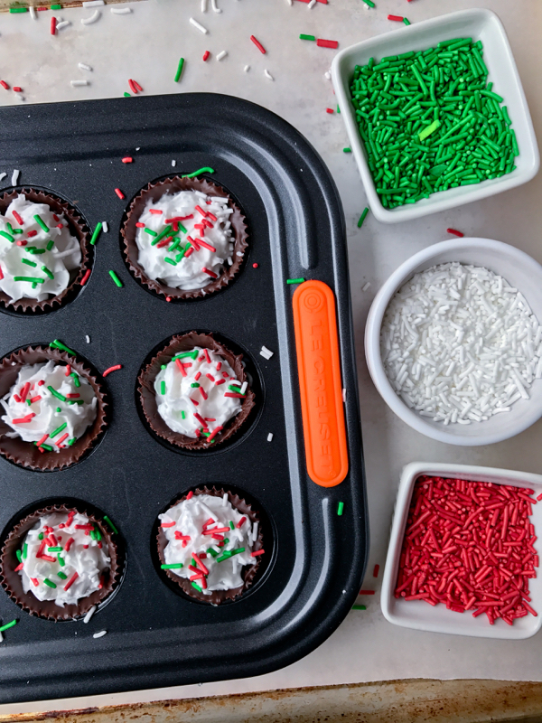 Gay Lea Real Coconut Whipped Cream with chocolate cups topped with sprinkles on eatlivetravelwrite.com