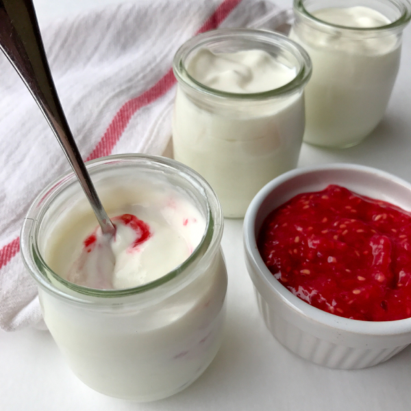 Pots of Dorie Greenspan honey yoghurt mousse on eatlivetravelwrite.com