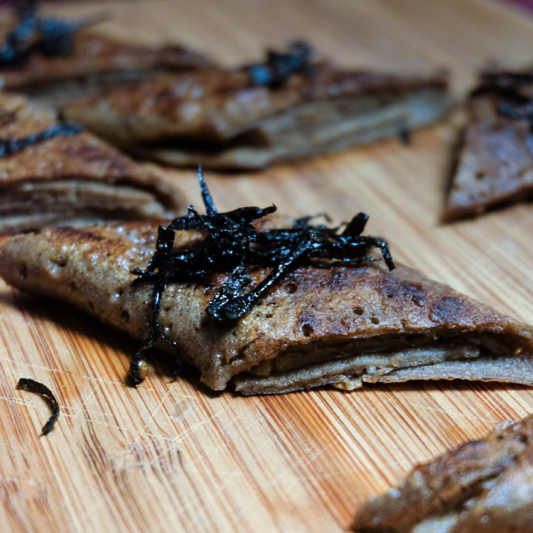 Buckwheat crepes with crispy seaweed on eatlivetravelwrite.com