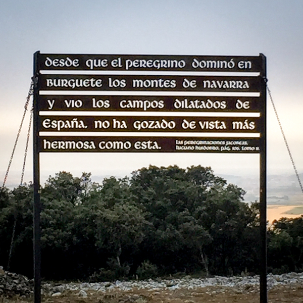Pilgrim sign on the route walking from Atapuerca to Burgos on the Camino de Santiago on eatlivetravelwrite.com