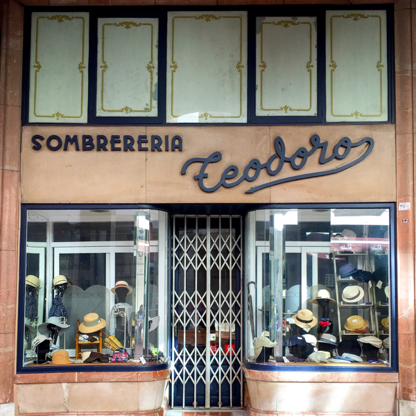 Hat shop in Burgos walking from Atapuerca to Burgos on the Camino de Santiago on eatlivetravelwrite.com