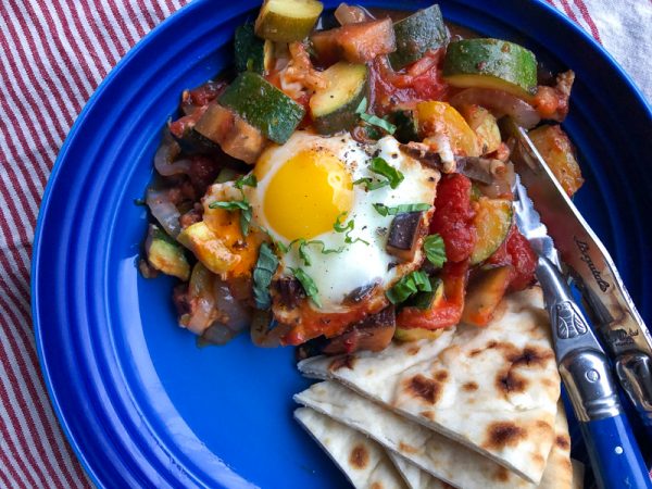 Ratatouille with baked eggs recipe on eatlivetravelwrite.com