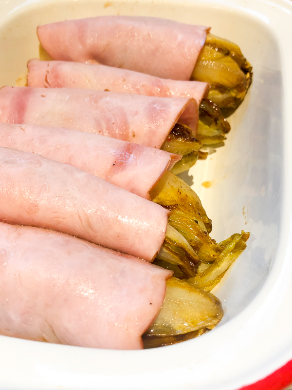 Braised endives wrapped in ham on eatlivetravelwrite.com