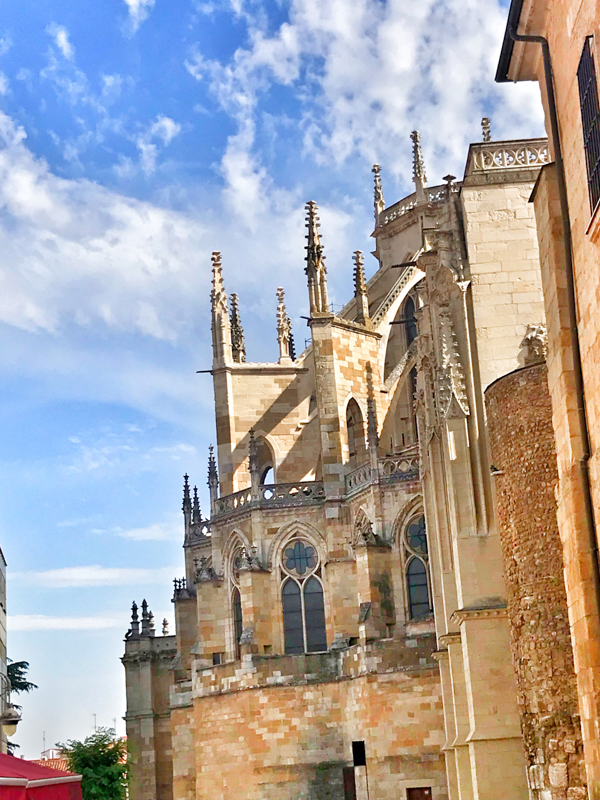Leon Cathedral from my hotel walking the Camino de Santiago: Léon to Villavante with Camino Travel Center on eatlivetravelwrite.com