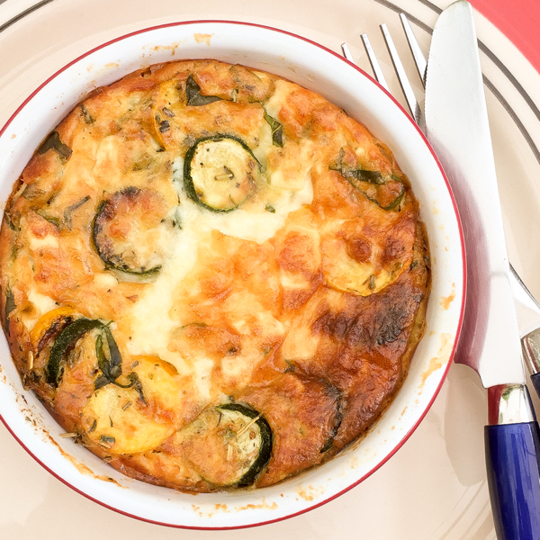 Courgette and Goat Cheese Clafoutis