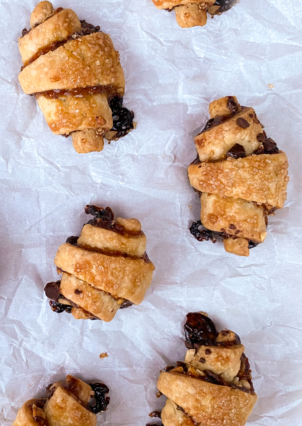 Dorie Greenspan Rugelach on a baking tray