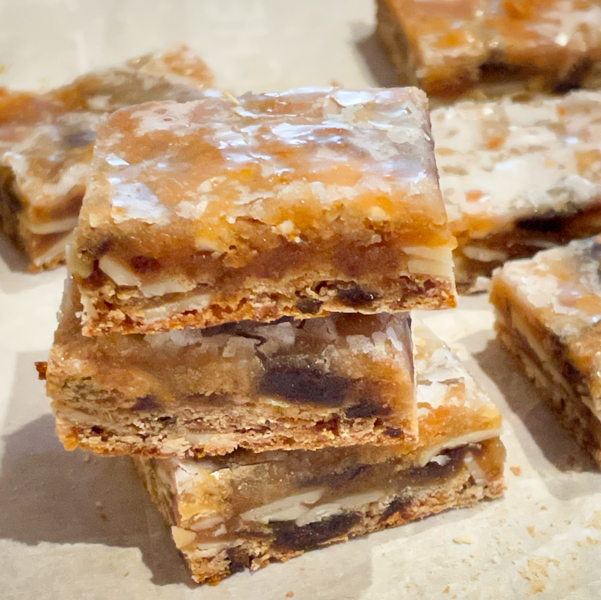 A stack of Leckerli from Dorie's Cookies.