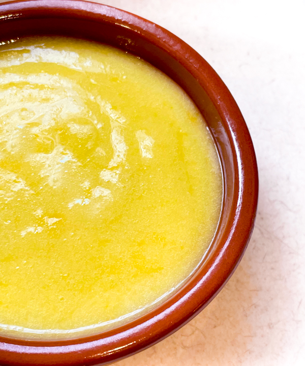 Dorie Greenspan French Riviera Lemon Tart without a crust in small ramekins.