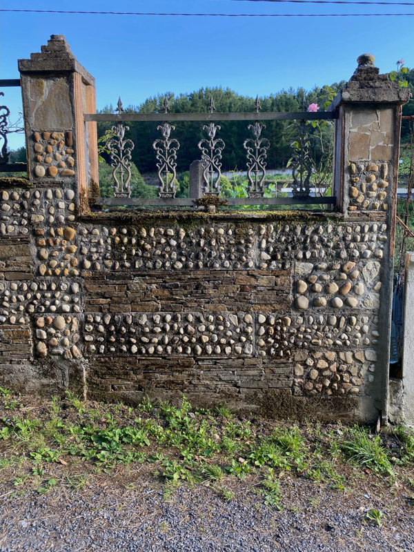 Beautiful stone wall along the Camino de Santiago.