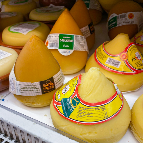 Tetilla Cheese in a supermarket in Melide.