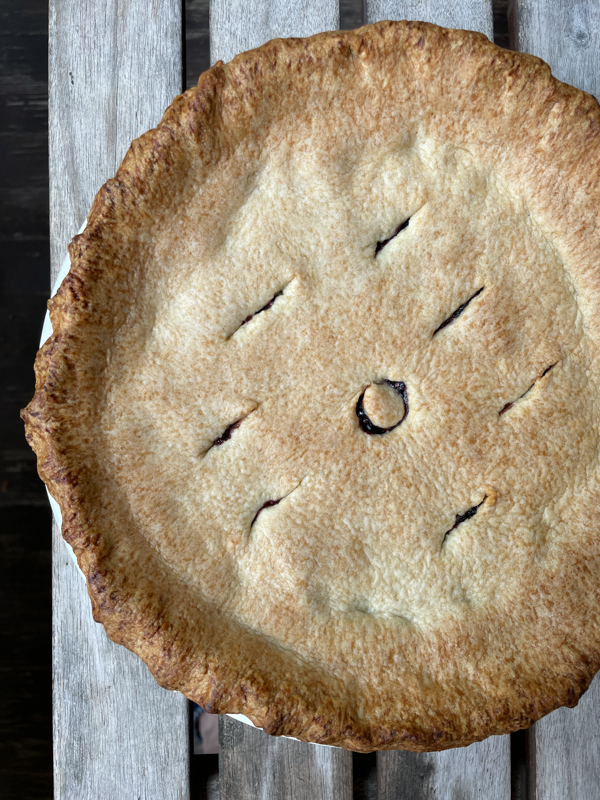 Just out of the oven Dorie Greenspan's Mixed Berry Pie from Everyday Dorie.