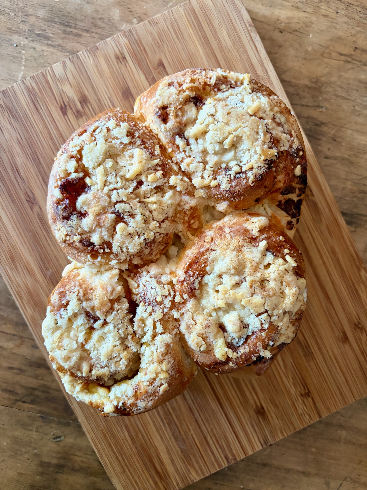 Overhead view of Cheese-Swirl Babka Buns from Baking with Dorie.